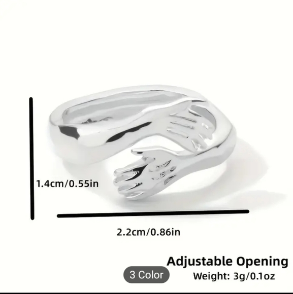 Hugging Hands ring - Picture 2 of 3